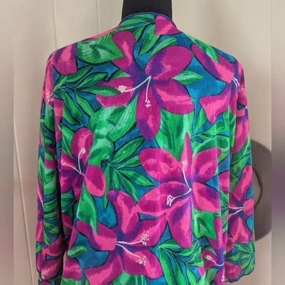 VTG Sirena 70s Retro Desert Glam Mrs. Roper Tropical Beachy Coastal Coverup - Picture 7 of 9